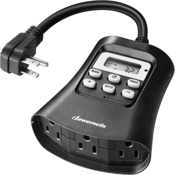 Light Timer – Outdoor 7-Day Digital Timer with Dual Outlets for Landscape & Holiday Lighting