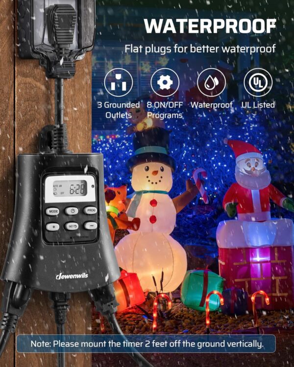 Light Timer – Outdoor 7-Day Digital Timer with Dual Outlets for Landscape & Holiday Lighting - Image 2