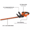 Hedge Trimmer – 22" Dual-Action Blade Electric Trimmer with 4.5 Amp Motor - Image 3