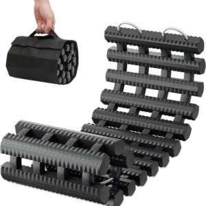 Traction Mats – Set of 2 Heavy-Duty Tire Grip Tracks for Snow, Ice, Mud & Sand Recovery