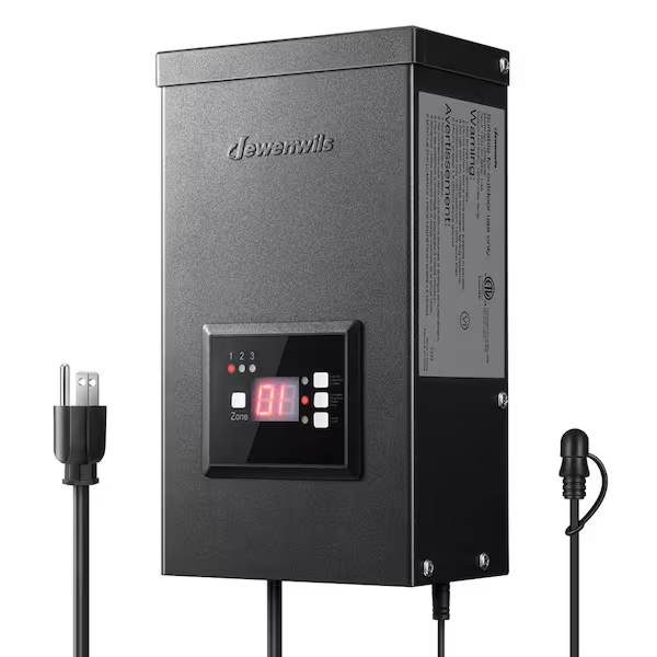 Lighting Transformer – 120V to 12V Low Voltage Outdoor Power Supply (100W) with Timer & Photocell