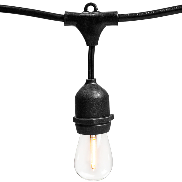 String Lights – 48 ft Outdoor Commercial-Grade LED String Light Set with 15 Shatterproof Bulbs