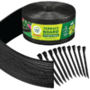 Landscape Edging Roll – 5" x 60 ft Flexible Black Plastic Garden Border with Stakes