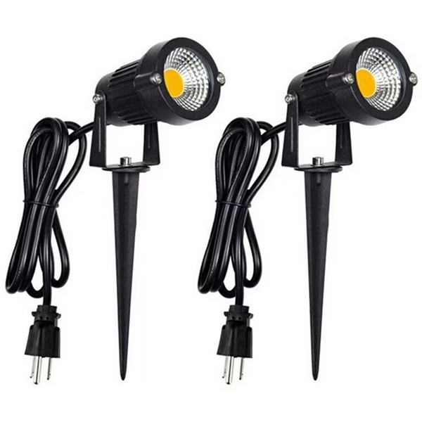 LED Spotlights – 2-Pack Outdoor Low Voltage 5W Landscape Lights with Adjustable Heads (Warm White)