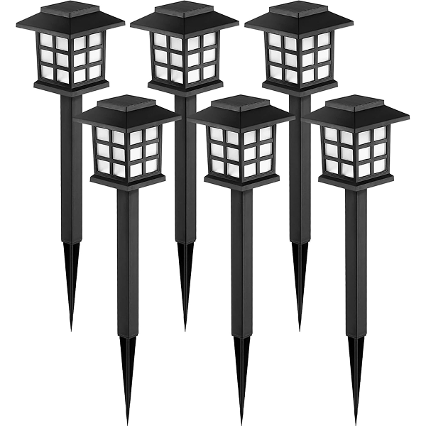 Solar Path Lights – 6-Pack LED Outdoor Lights with 15" Height and Warm White Glow