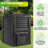 Compost Bin – 80 Gallon Outdoor Composting Container with Aeration and Latching Lid