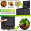 Compost Bin – 80 Gallon Outdoor Composting Container with Aeration and Latching Lid - Image 2