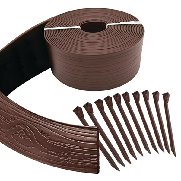 Plastic Landscape Edging – 40 ft Coil with Stakes for Garden Beds, Lawns & Pathways